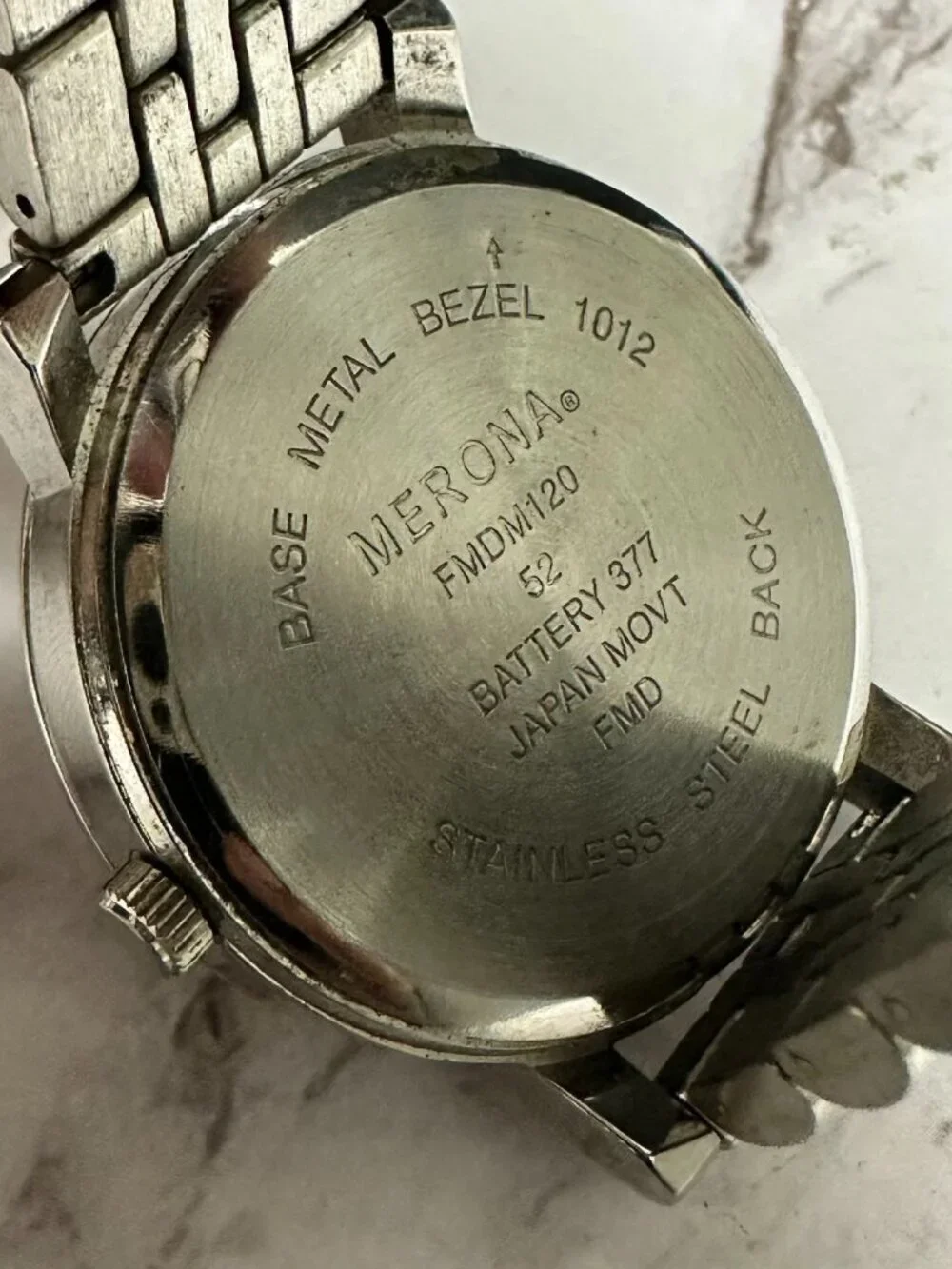 3/$30 Merona Watch Women Silver Tone Baton Indexes Round 38MM Dial 7.5